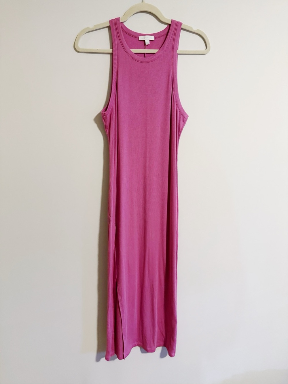 Beyond Yoga - Magenta Ribbed Midi Dress
